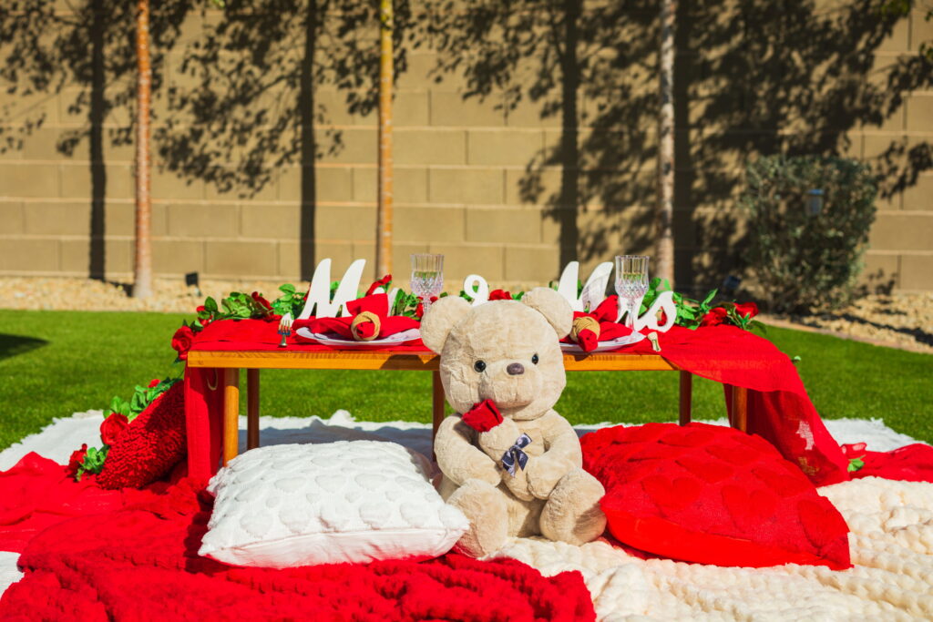Luxury picnic setup by Las Vegas event planner